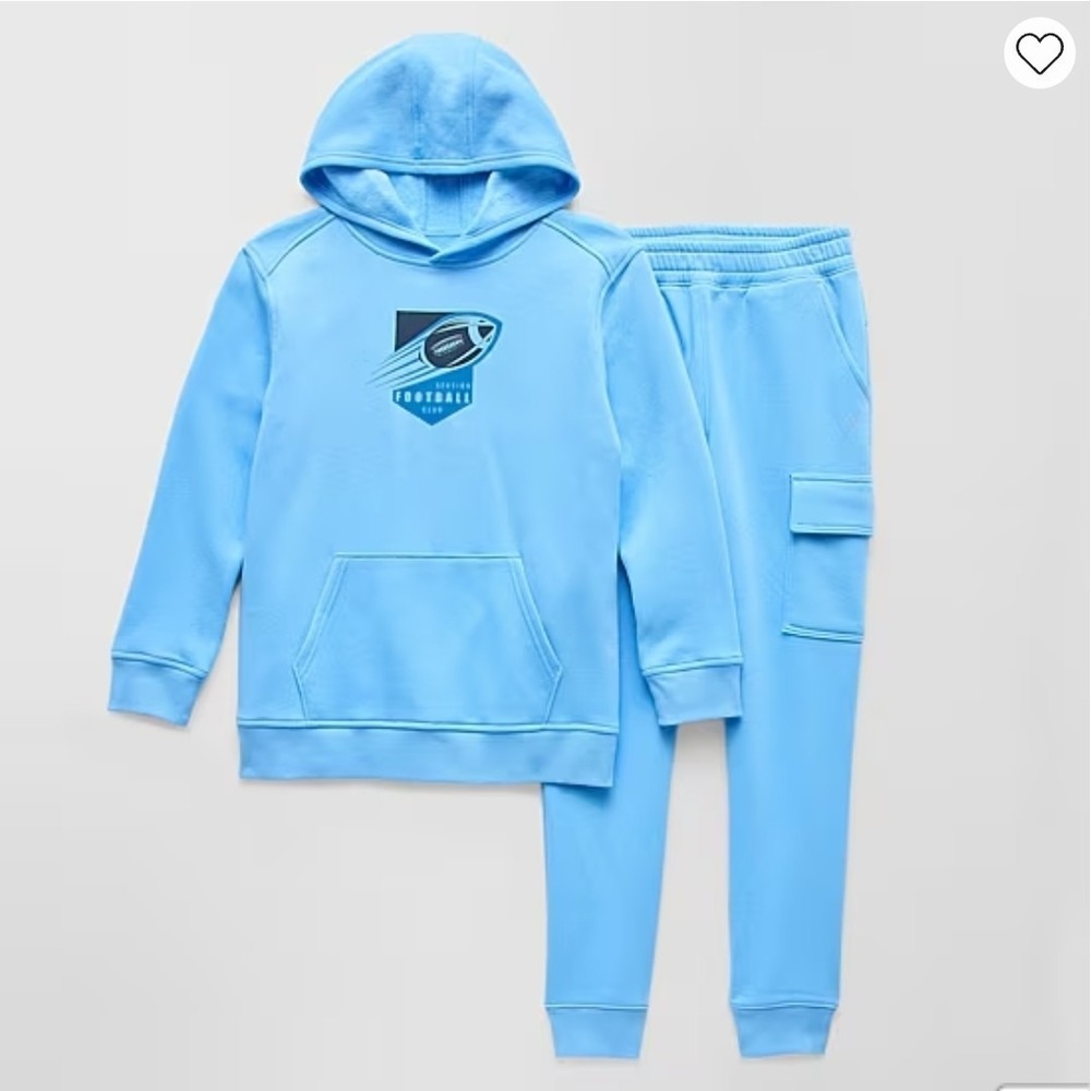 Xersion Football Club Sweatpants Hoodie Set Boys Size L14/16H Nautical Blue BTS